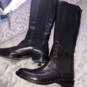 Brown below the knee leather via spiga boots